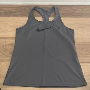 Nike Women's Charcoal Gray Racerback Tank Top - Small